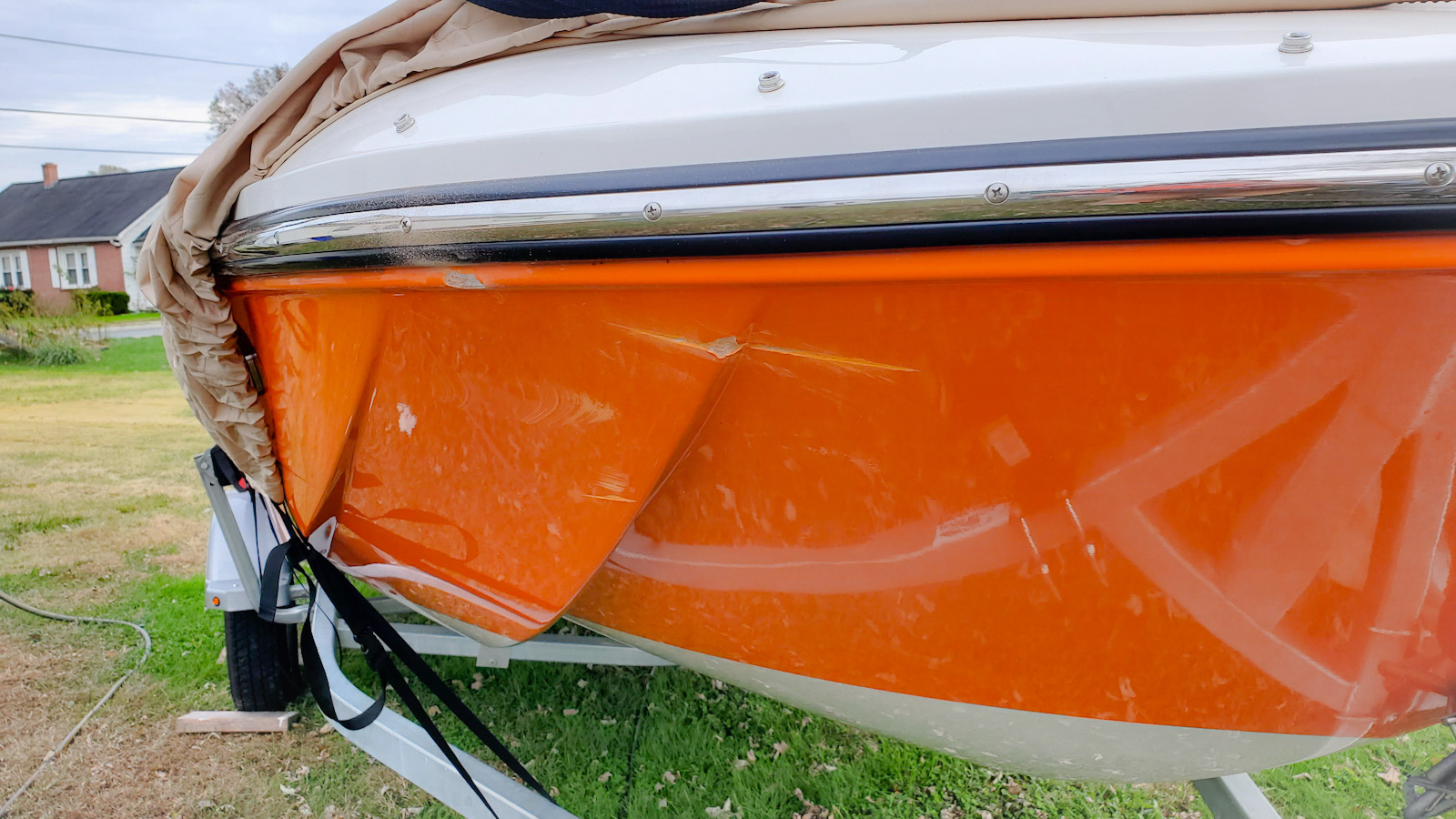 Hull Gelcoat Repair in Maryland Before